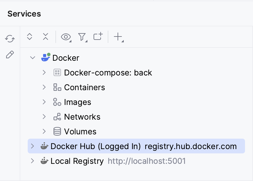 服务中的 Docker 注册表