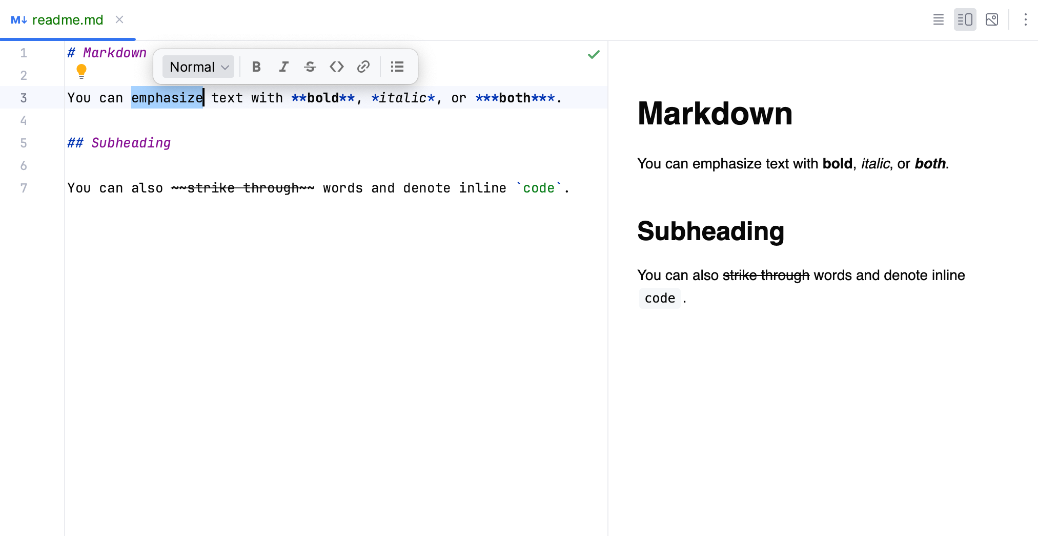 Markdown 编辑器格式化工具栏
