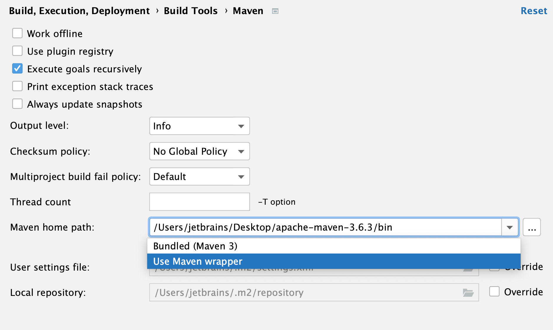 Maven 设置：Maven 主路径