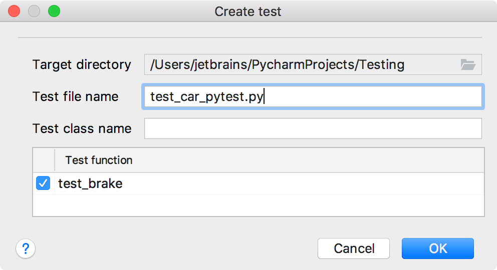 为创建一个Python测试方法