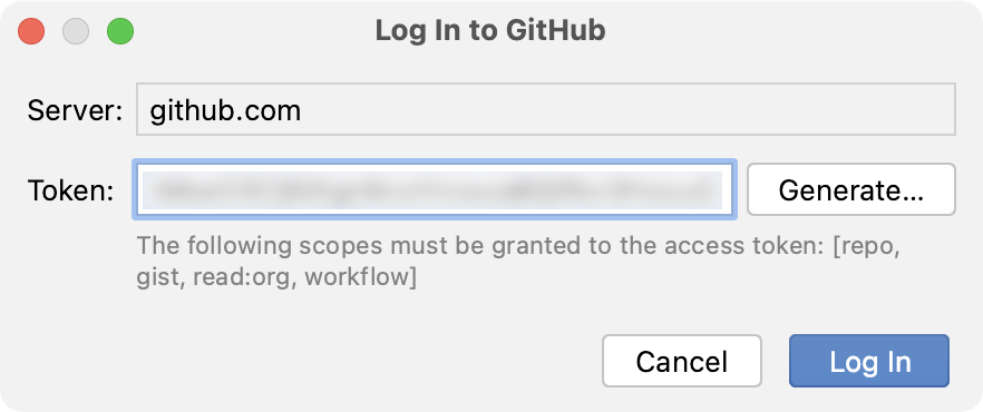 使用令牌添加 GitHub 帐户