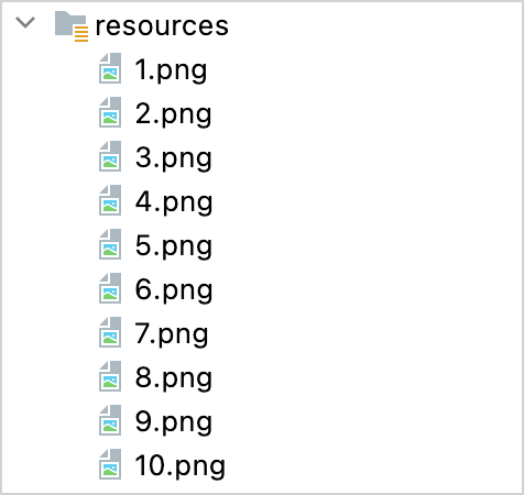 项目工具窗口中资源文件夹的内容