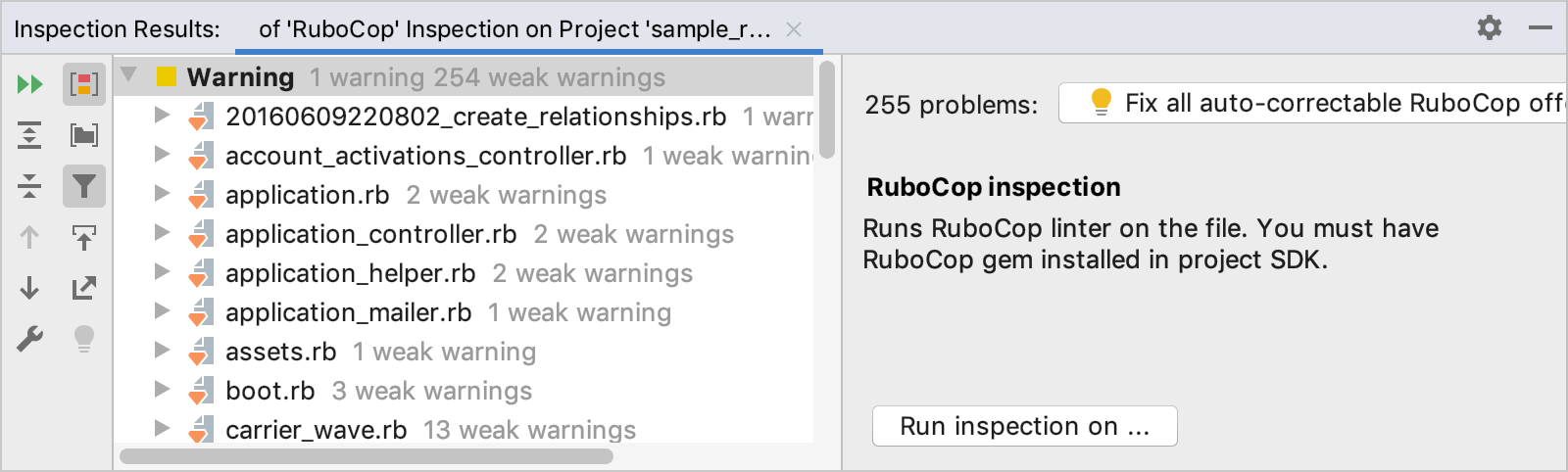 RuboCop 检查结果