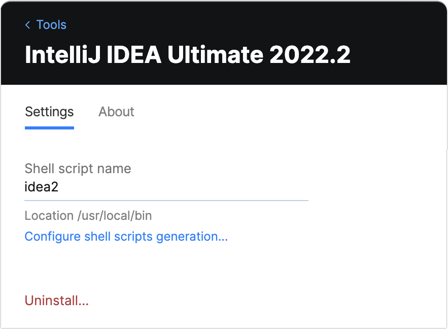 Toolbox App IntelliJ IDEA Ultimate Settings