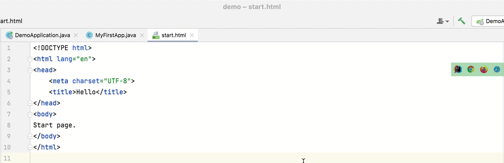 在IDE编辑器中创建的HTML文件