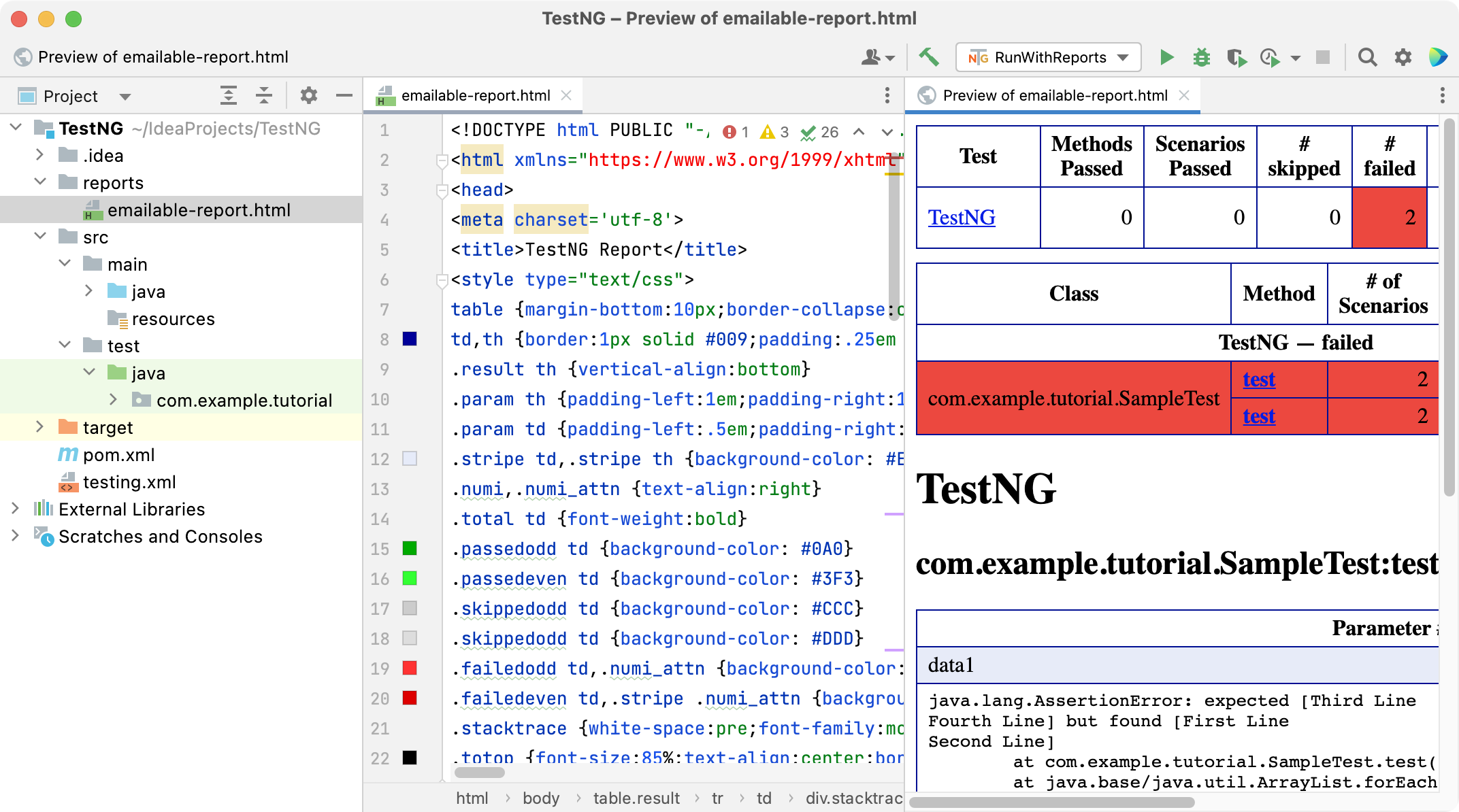 查看 TestNG HTML 报告
