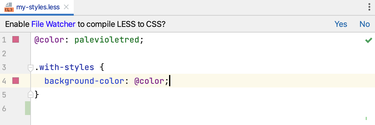 将 Less 编译为 CSS：从编辑器的窗格中创建文件观察器