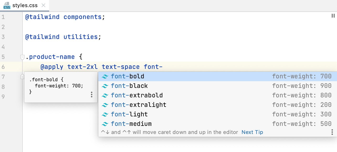 完成代码时预览生成的 CSS